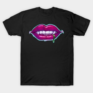 Halloween Vampire Mouth Raspberry T-Shirt